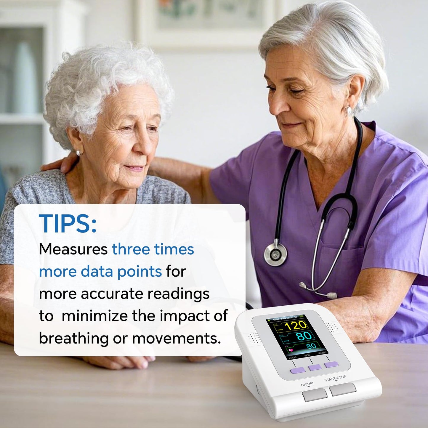 Fully Automatic Upper Arm Blood Pressure Monitor 3 Mode 4 Cuffs Without Adapter Electronic Sphygmomanometer